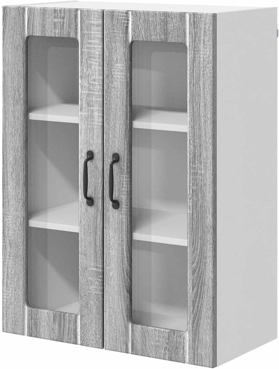 Keukenkast - Wandkast Keuken - Keuken Organiseren - Schuifdeuren - 60 x 80 cm - Grijs Sonoma