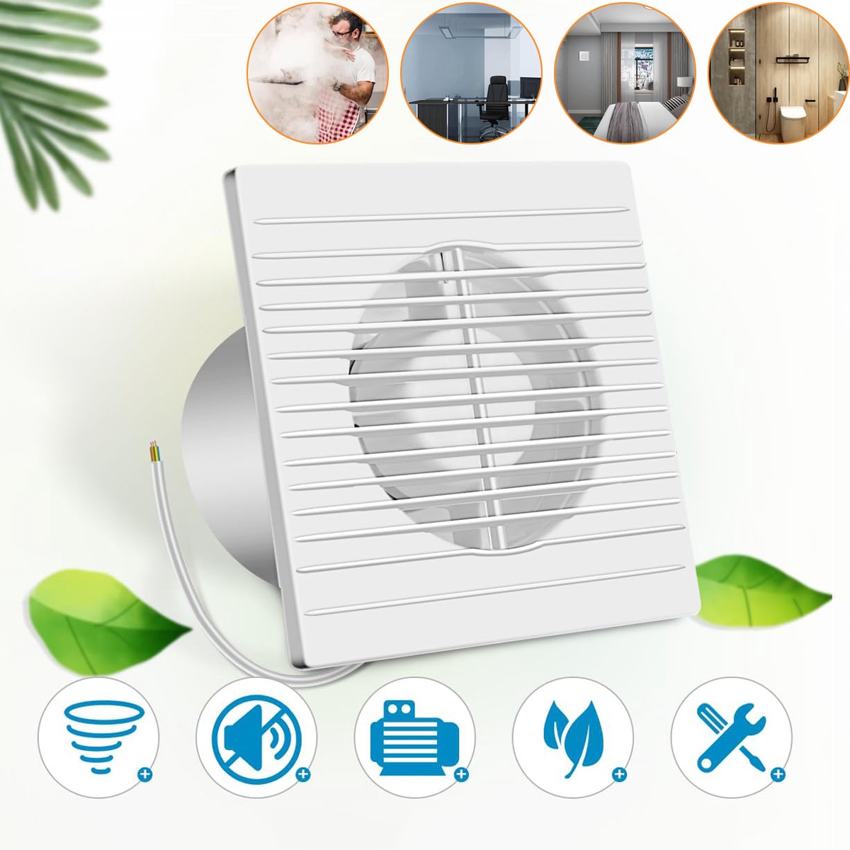 Badkamer Afzuigventilator - 150 mm Afzuigventilator - Wandventilator - Afzuigventilator Voor Badkamer Keuken En Toilet