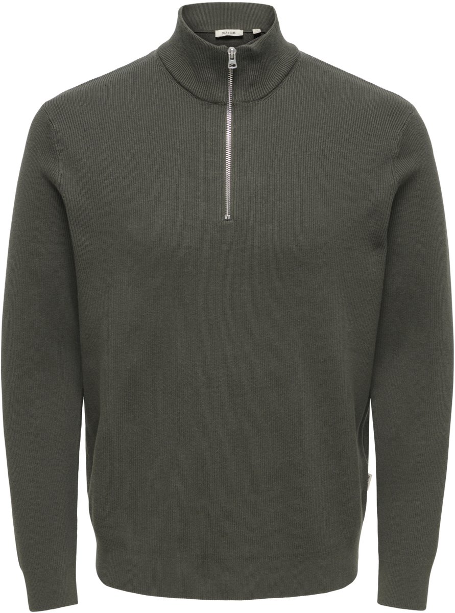Only & Sons Trui Onsphil Reg 12 Struc Half Zip Knit 22023210 Beluga Mannen Maat - L