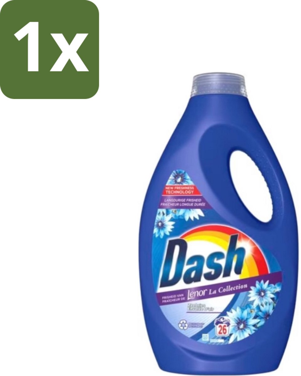 Dash - Lenor Collectie - Vloeibaar Wasmiddel - Witte en Gekleurde Was - Zeebries - 26 Wasbeurten - 1 stuk
