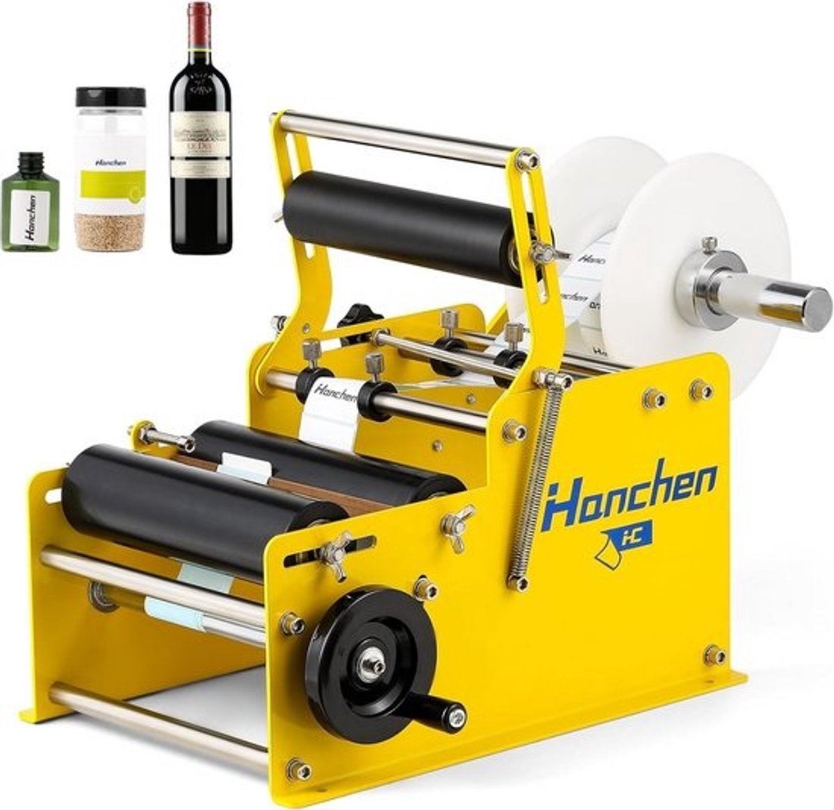 Etiketteermachine voor Ronde Flessen - Label Applicator voor Labels van 10-110mm Breedte en 10-300mm Lengte