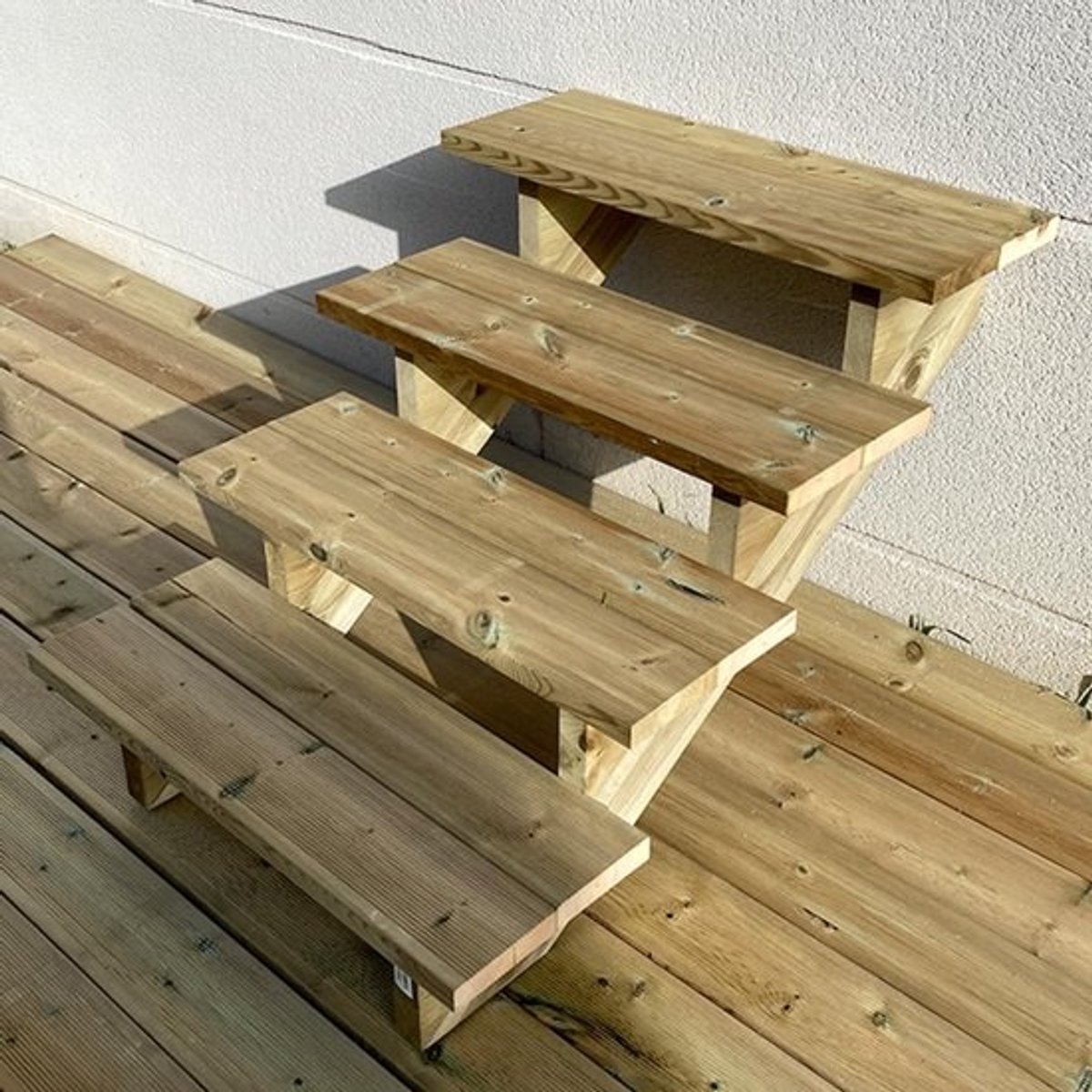Buitentrap 4 Treden 71cm Hout - Ondersteuning voor Tuin en Terras