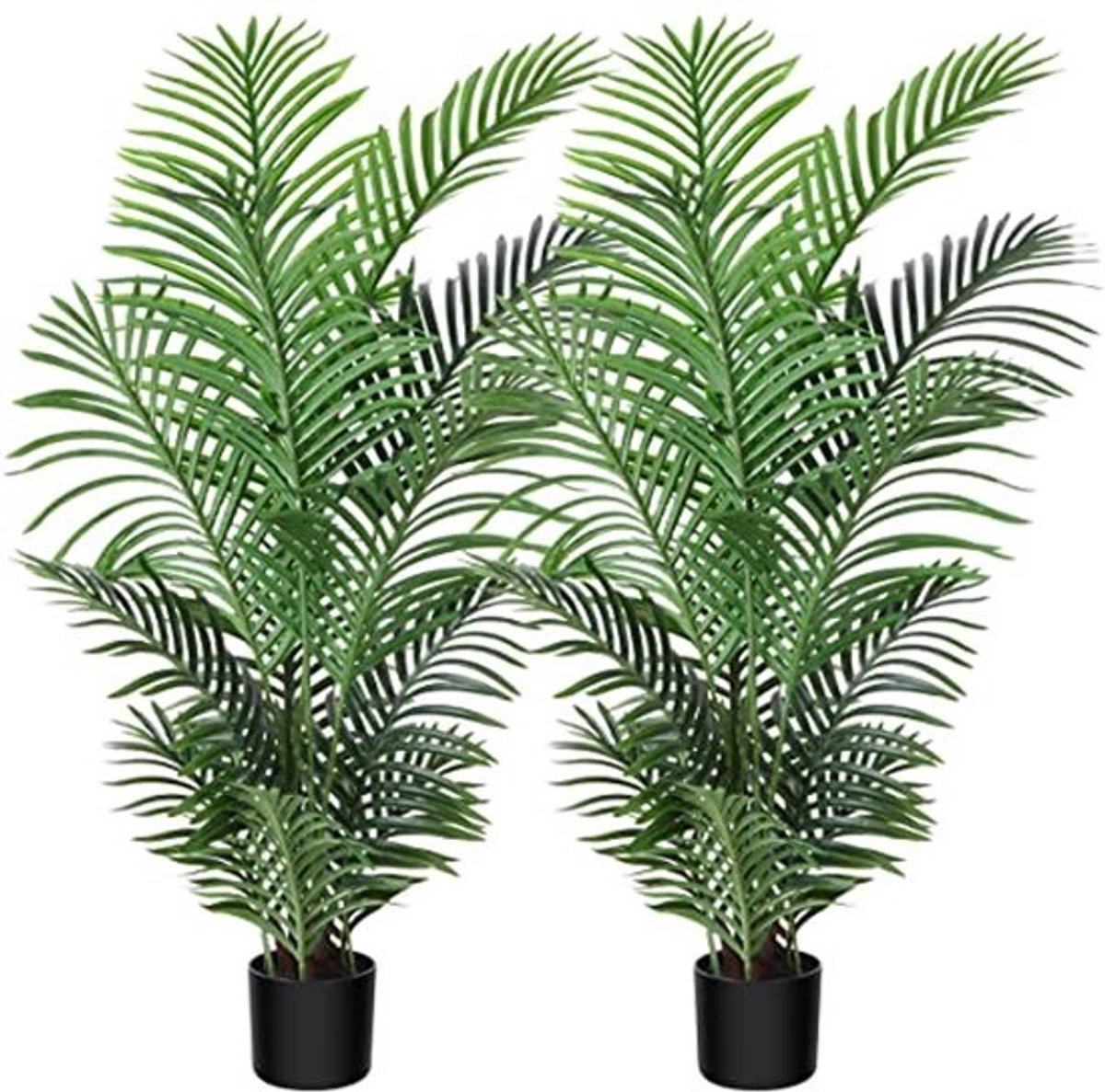 Set van 2 grote kunstplanten - 120 cm - Tropisch Hawaii - Groen voor slaapkamer, kantoor, tuin, bruiloft, feest