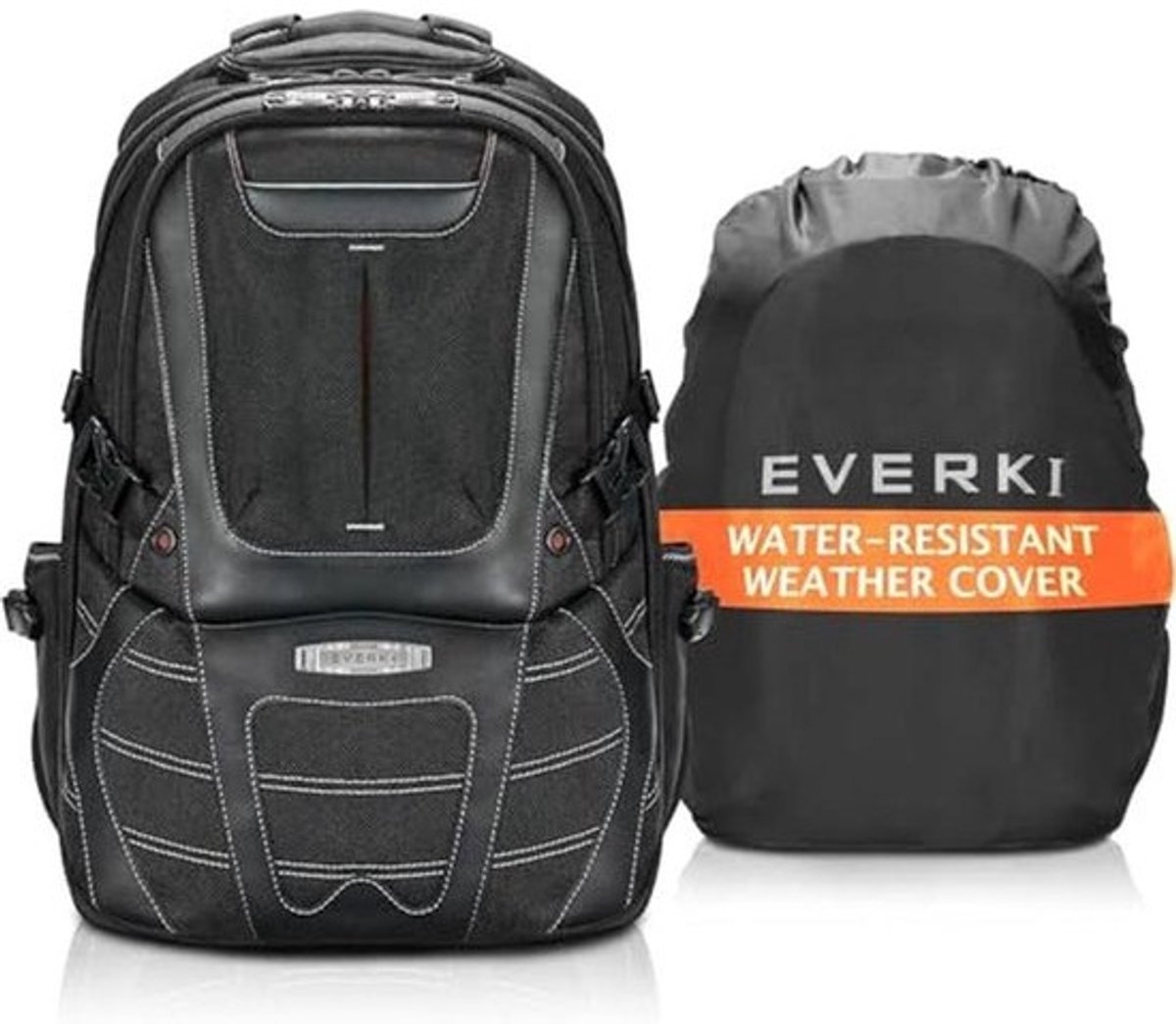 Professionele Laptoptas voor Reizen – 30L Duurzame Rugzak Geschikt voor 17.3" Laptops, Gemaakt van Ballistisch Nylon en Leer – Zwart