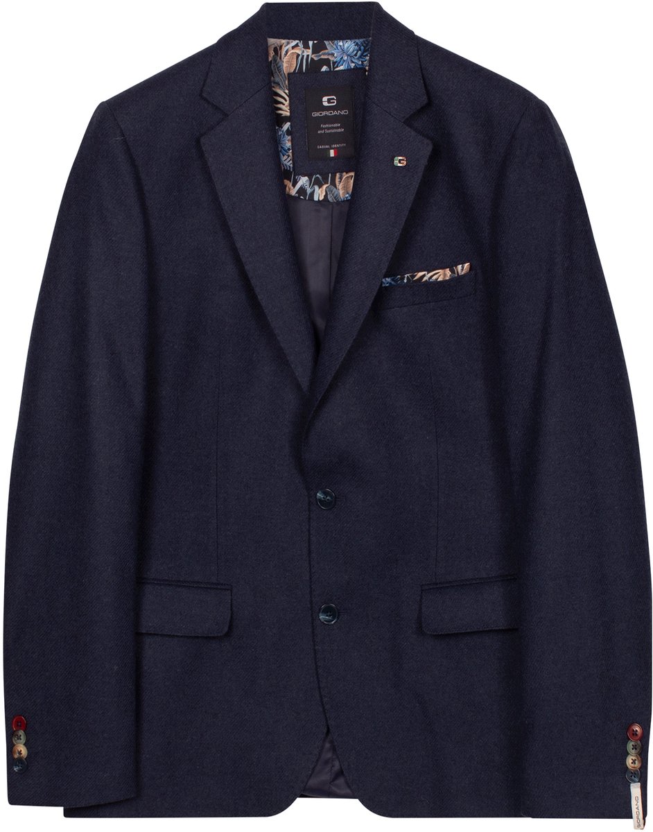 Giordano – Roberto – Heren – Blazer – Wol – Tailored fit – Colbert – Donkerblauw – 622610-69