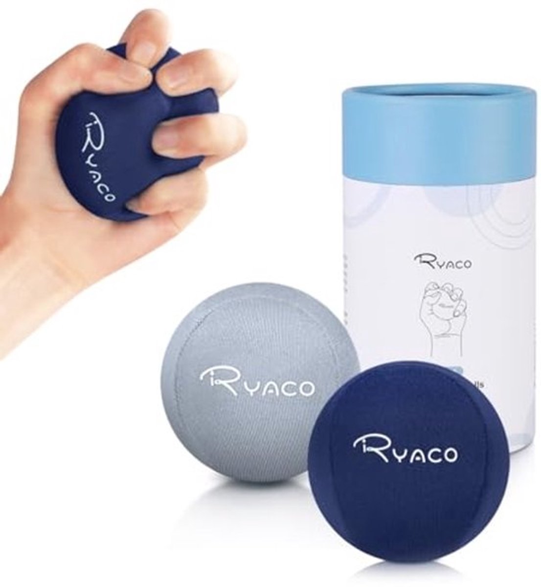 2PCS Hand Oefening Gel Stressballen Set voor Angstverlichting en Grijpkracht Verbetering