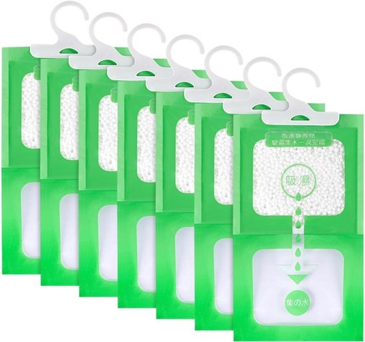 SnelShoppen - Hanging Bags voor Kledingkast, Vochtabsorberende Dehumidifier, 700g, Set van 7, Voor Thuis, Keuken, Garage, Veilig en Effectief