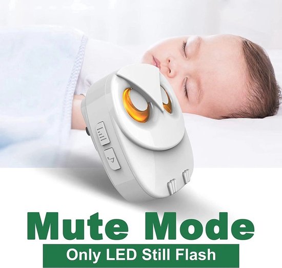 Draadloze deurbel-Leuke Uil Deurbel Set-Weerbestendig IP55-Buiten afstandsbediening drukknop-1000 voet lang draadloos bereik-35 Klassieke melodieën optioneel-5 volumeniveaus en LED-flitser-2 ontvangers + 1 zender-Wit — afbeelding 5