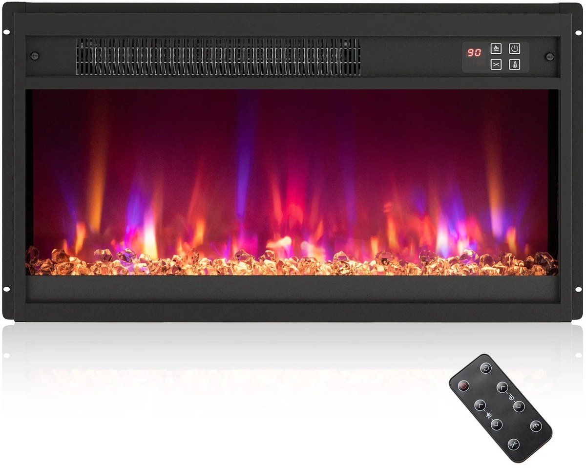 Innovastore Elektrische openhaard - Openhaard - Openhaard met verwarming - Inbouw - Openhaard met afstandsbediening - Timerfunctie