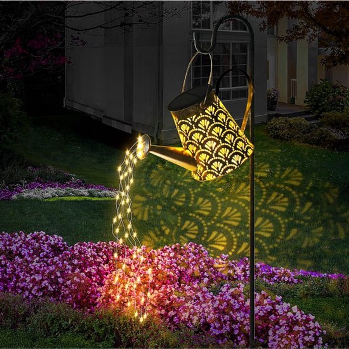 casalora® - Tuinverlichting op zonne energie - Tuinverlichting buiten lichtsnoeren - Solar Tuinverlichting - Led buitenlamp met sensor - Waterdichte Tuindecoratie - Vintage Sfeerverlichting - tuinsteker metaal