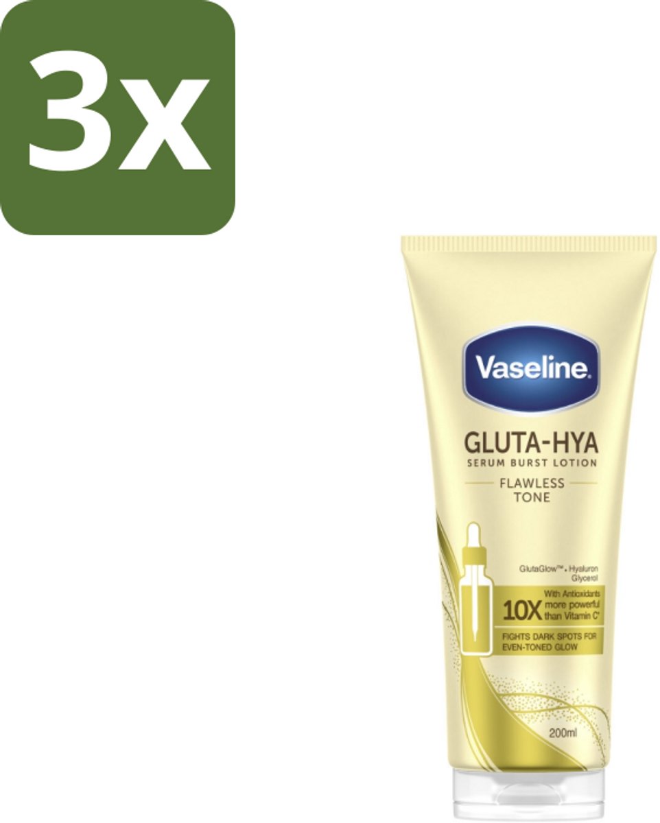 Vaseline – Gluta-Hya Serum – Flawless Glow – 200 ml - Bulkverpakking - 3 stuks
