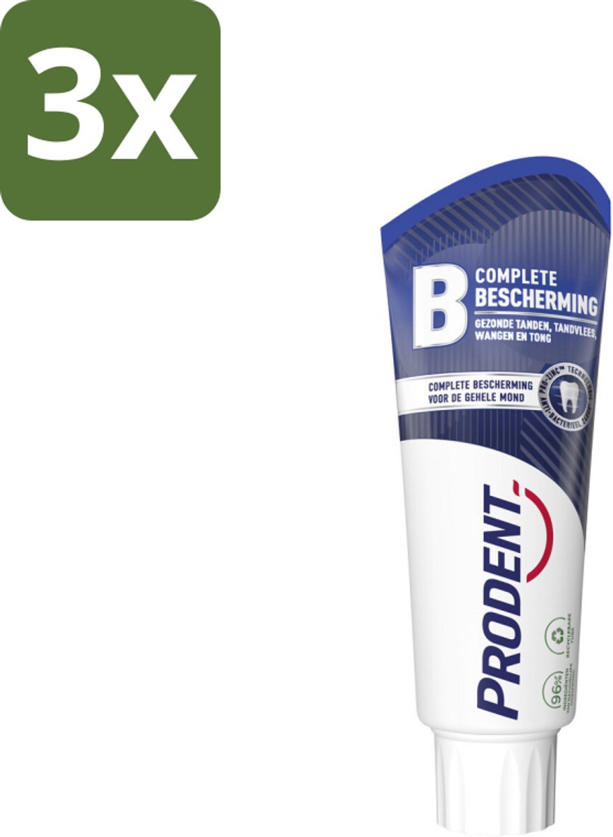 Prodent – Tandpasta – Complete Bescherming – Pro-Zinc Technologie – 75 ml - Bulkverpakking - 3 stuks