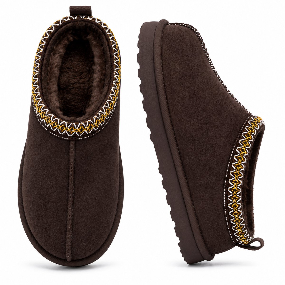 Pantoffels Dames - Sloffen - Stevige zool - Maat 41 - Donker bruin
