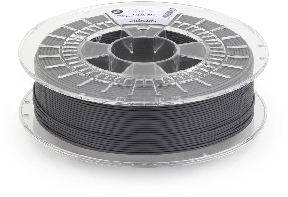 extrudr® BDP ø1,75 mm (0,8 kg) Greentec PRO 'ANTHRACIT' - aardolievrij biologisch filament! Biologisch volledig - ShopVlot