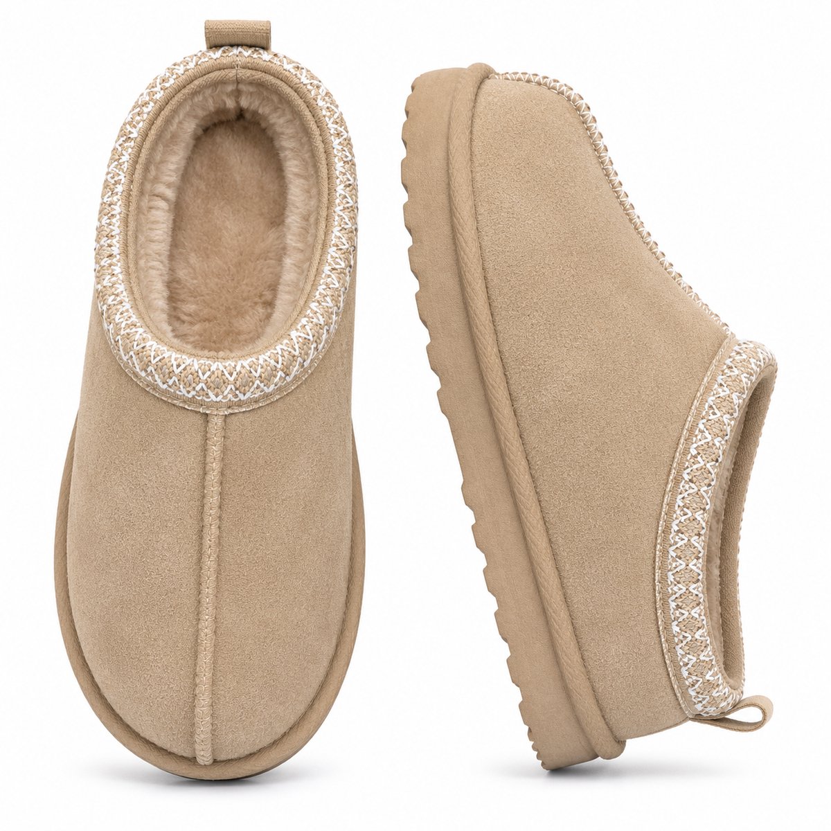 Pantoffels Dames - Sloffen - Stevige zool - Maat 40 - Beige