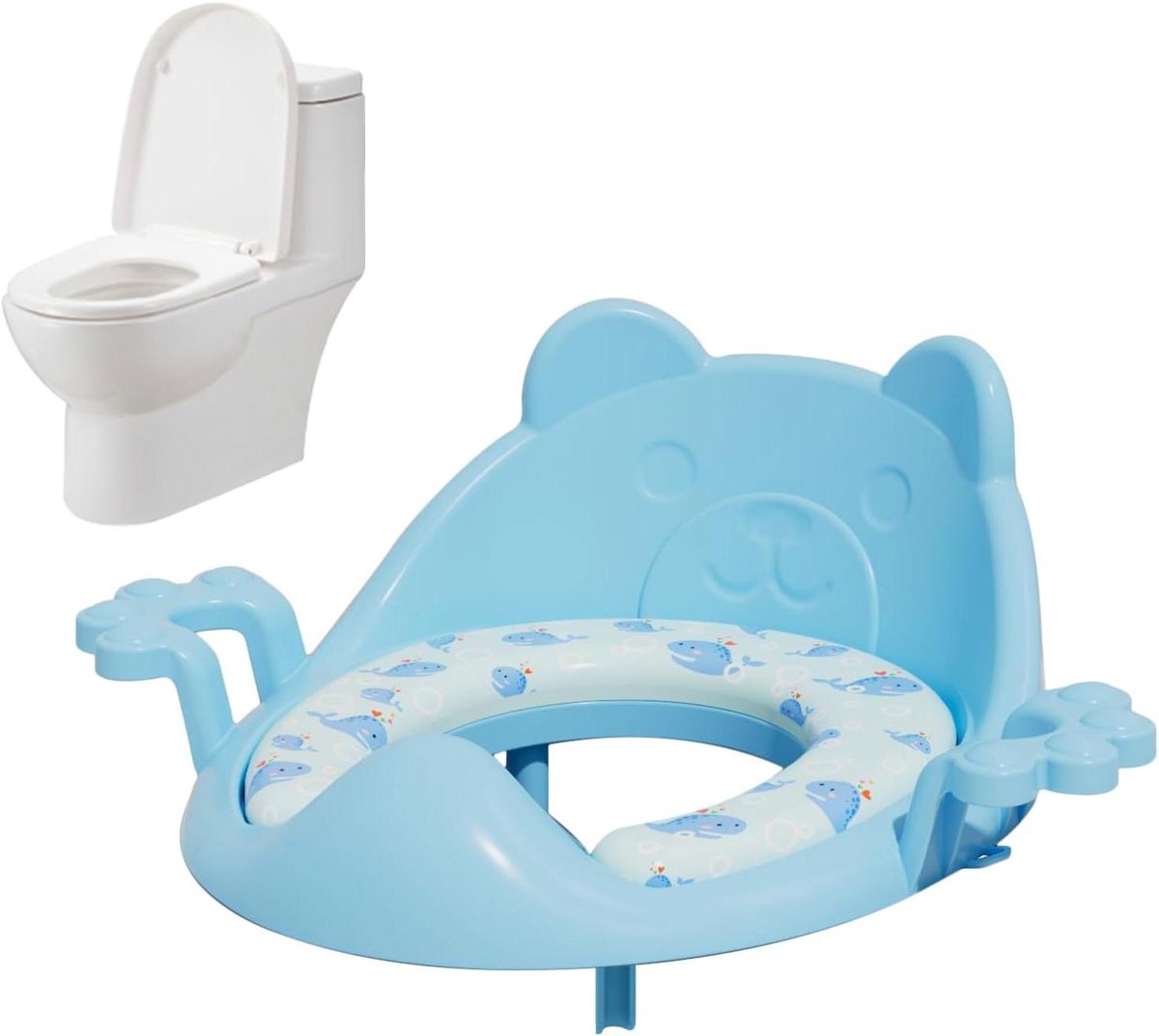 Kinder Toiletbril - Potjestrainer Zitje - Zindelijkheidstraining Thuis - Verstelbare Pasvorm - 36 x 35 x 13 cm - Blauw