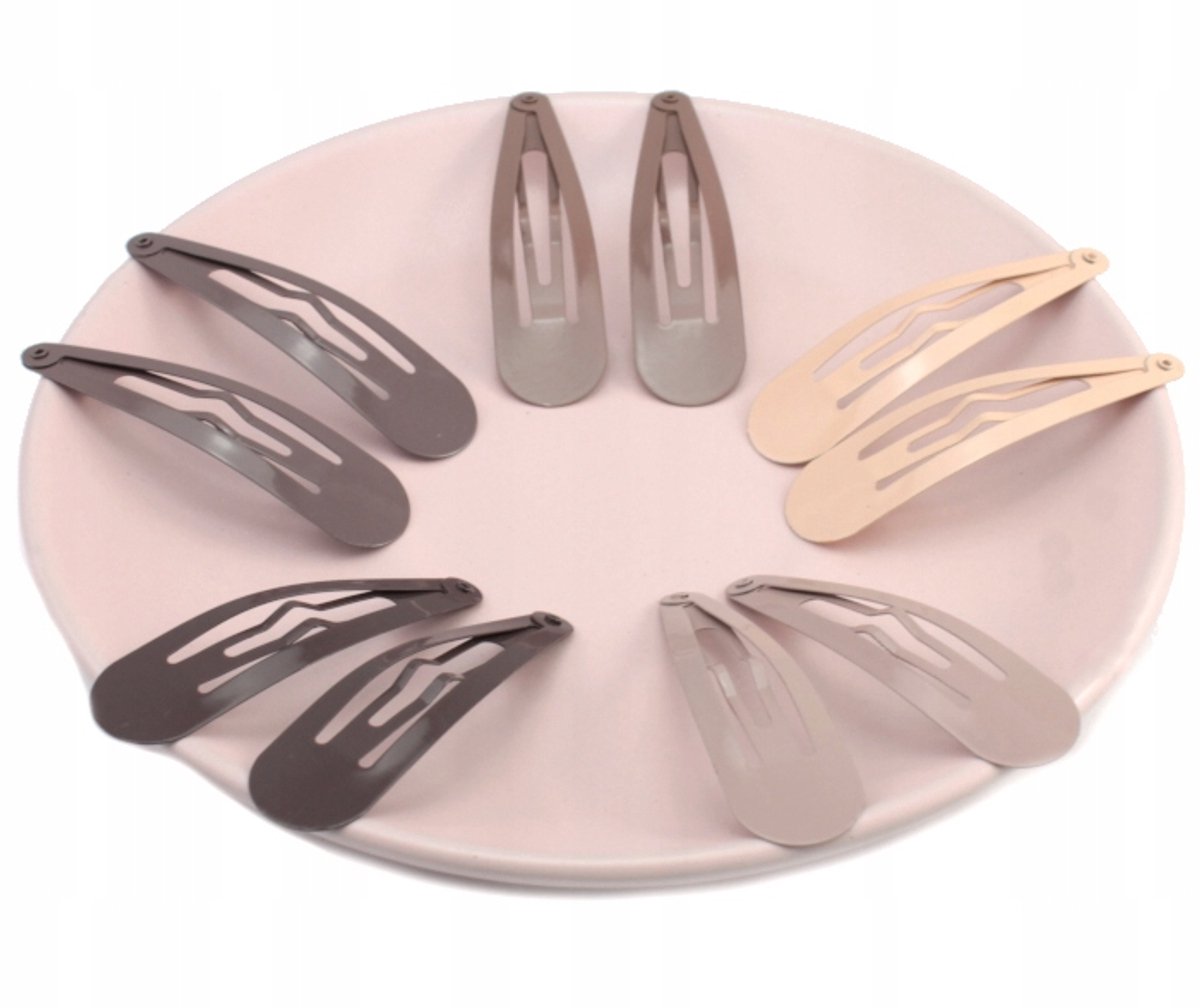 Glinsterende Haarspelden 6 cm Beige Mix - 10 Stuks