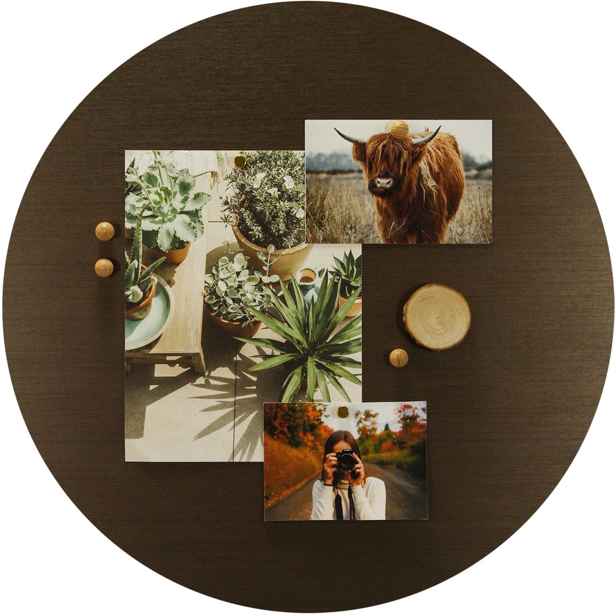 Design Magneetbord Rond - Metallic Brons - Rond - 40cm - Kamer26