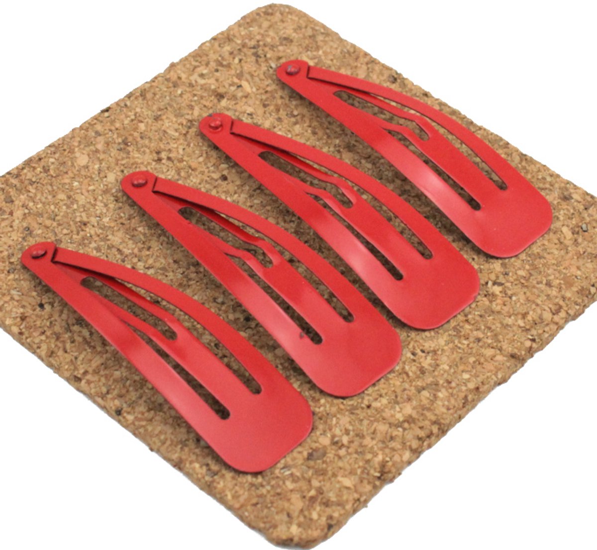 Grote Rode Metalen Haarspelden 7 cm - Set van 4