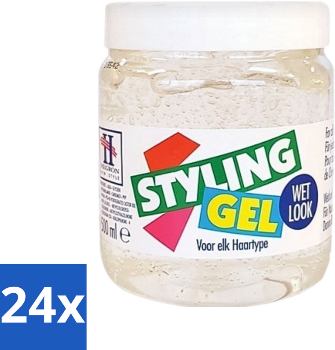 24 x Hegron - Styling Gel - Wetlook Wit - Glanzende Afwerking - 150 ml - Styling Gel - Wetlook Gel - Haar Styling - Haar Glans - Haartype