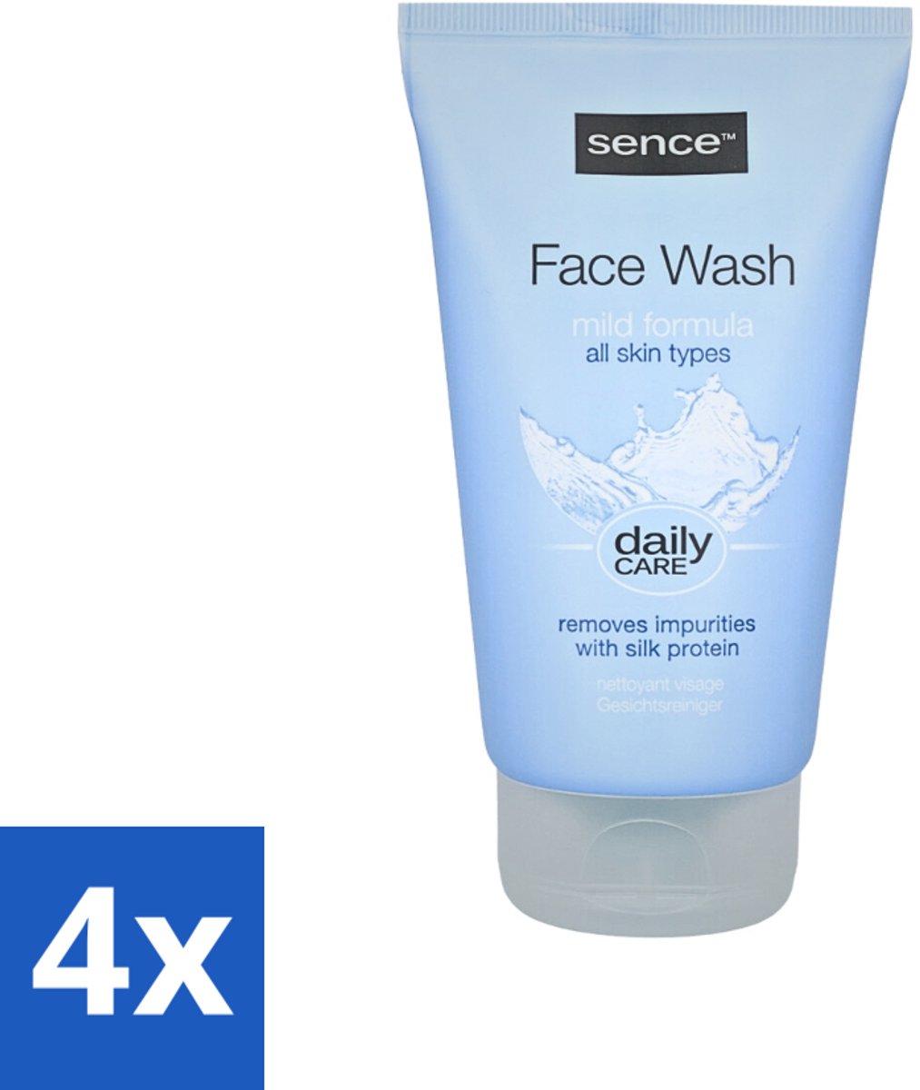 4 x Sence - Alle Huidtypes - Face Wash - Verfrissend - 150 ml - Face Wash - Huid Reinigen - Huid Verzorgen - Huid Verzorging - Huidtype