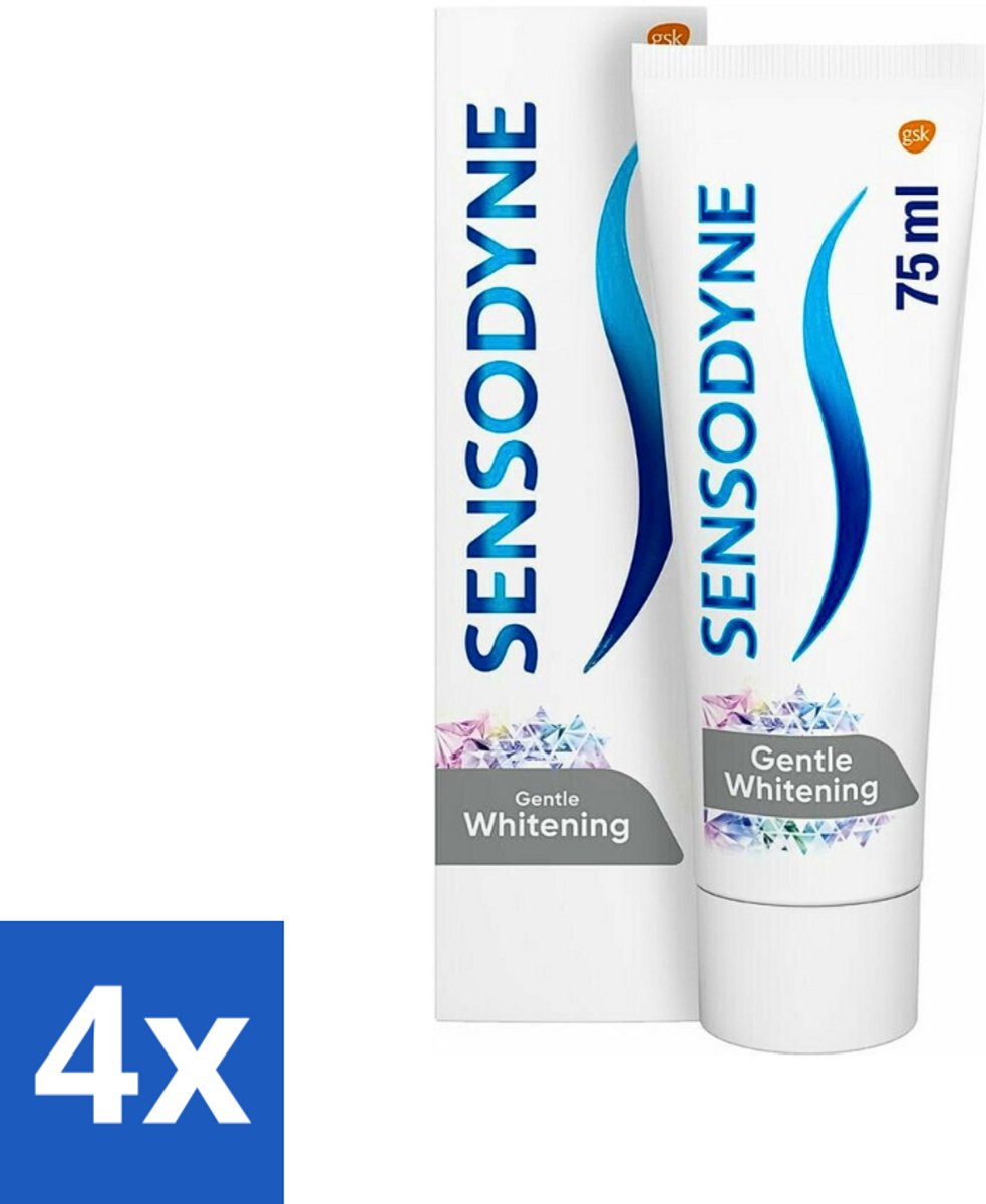 4 x Sensodyne - Tandpasta - Gentle Whitening - Milde Reiniging - 75 ml - Gevoelige Tanden - Tandpasta - Witte Tanden - Glazuur Beschermen - Gevoeligheid Verlichten
