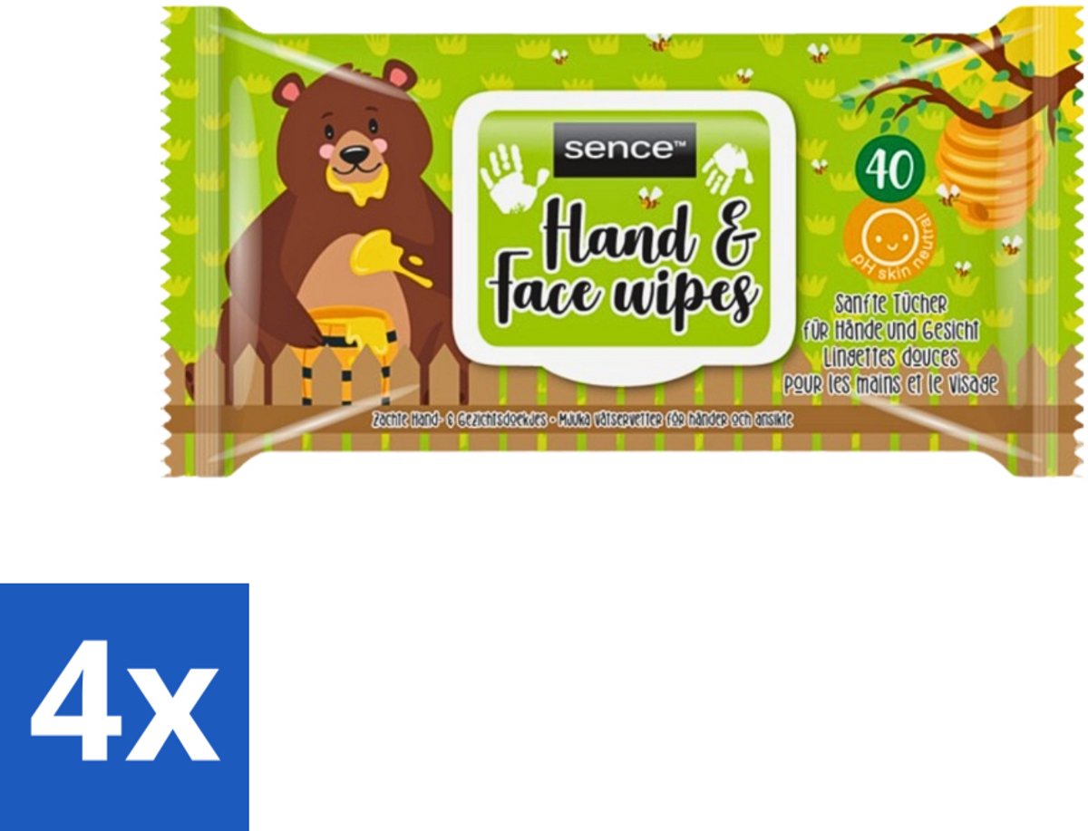 4 x Sence - Reinigingsdoekjes - Gezicht & Handen - 40 Doekjes - Reinigingsdoekjes Gezicht En Handen - Gezicht Reinigen - Handen Reinigen - Doekjes Voor Gezicht - Doekjes Voor Handen