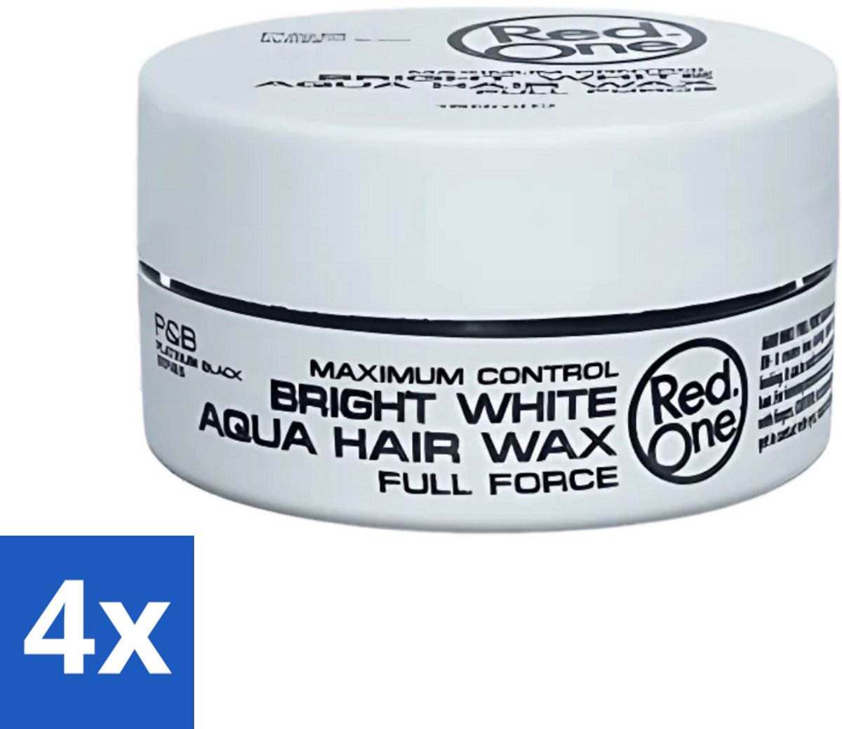 4 x Red One - Haarwax - Bright White - Maximum Control - Voor Extra Sterke Fixatie - 150 ml - Haarwax - Haartype - Fixatie - Hold - Styling