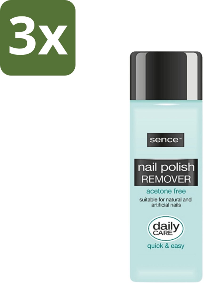 3 x Sence - Acetonvrij - Nagellakremover - Pompflacon - 175 ml - Nagellakremover - Acetonvrije Nagellakremover - Pompflacon Nagellakremover - Milde Nagellakremover - Acetonvrije Nagellakverwijdering