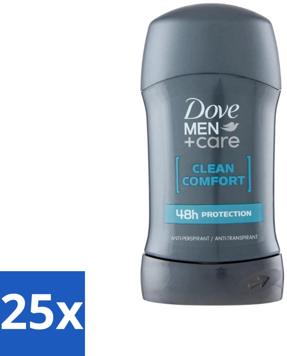Dove - Deodorant - Stick Clean Comfort - Zachte bescherming - 50 ml - Bulkverpakking - 25 stuks