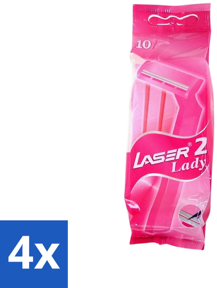 4 x Benson - Laser Twin Women - Wegwerpscheermesjes - Voor Vrouwen - 10 Mesjes - Scheermesje Vrouw - Wegwerpscheermesje - Tweevoudige Scheermesjes - Vrouwelijke Scheermesjes - Hygiënische Scheermesjes