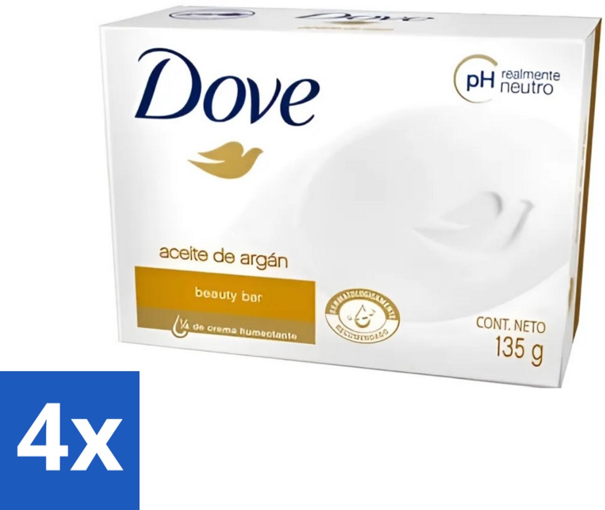 4 x Dove - Zeep - Arganolie - Verzorgend en hydraterend - 135 g - Zeep - Arganolie - Hydratatie - Huid Verzorging - Zachte Huid