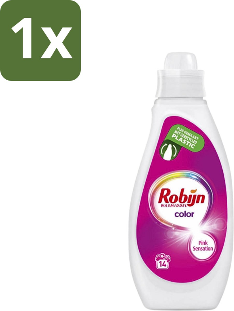 1 x Robijn - Color - Vloeibaar Wasmiddel - Pink Sensation - 14 Wasbeurten - 700 ml - Kleur - Wasmiddel - Wasbeurt - Wasmachine - Wasverzachter