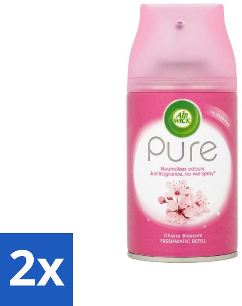 2 x Air Wick - Luchtverfrisser Navulling - Kersenbloesem - Automatische Spray - 250 ml - Kersenbloesem - Essentiële Oliën - Geur - Geurverspreiding - Fris