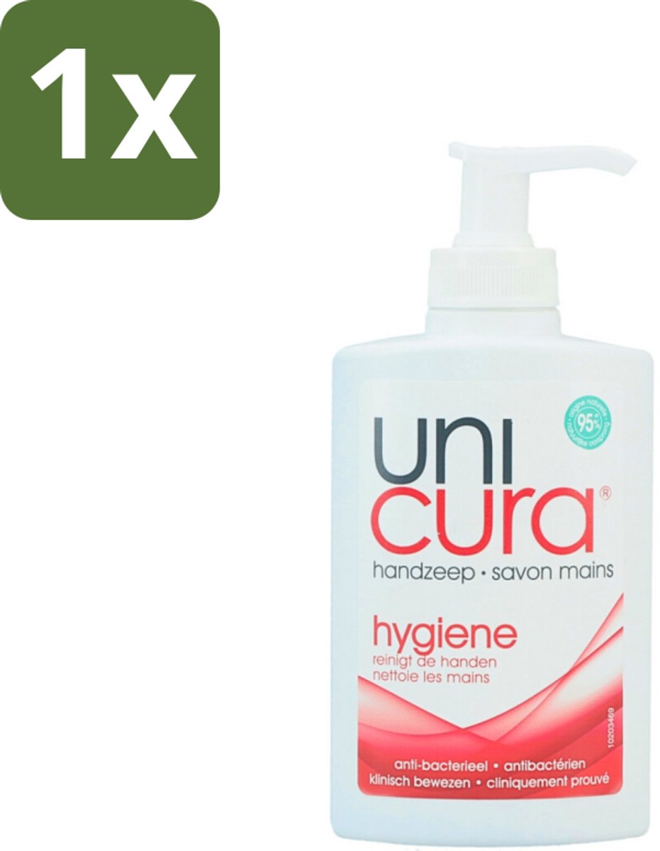 1 x Unicura - Handzeep Pompje - Hygiëne - 250 ml - Handzeep Pompje - Hygiëne - Antibacteriële Handzeep - Handen Reinigen - Handen Beschermen