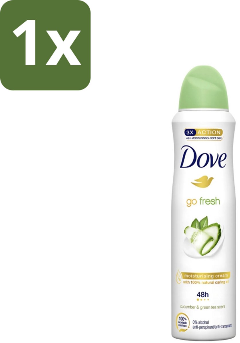 1 x Dove - Deodorant - Go Fresh Cucumber & Green Tea - Frisse en kalmerende geur - 250 ml - Dove Go Fresh - Cucumber & Green Tea - Deodorant Spray - Fris - Kalmerend