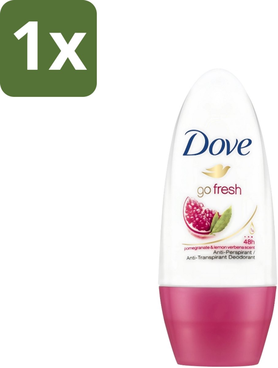 1 x Dove - Deodorant - Roll-on Go Fresh Granaatappel - Frisse geur - 50 ml - Dove Go Fresh - Granaatappel - Roll-on Deodorant - Fruitige Geur - Anti-transpirant