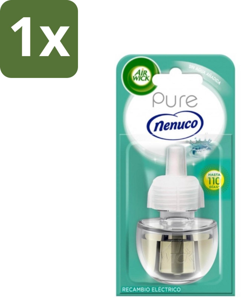 1 x Air Wick - Luchtverfrisser Navulling - Pure Nenuco - Elektrische Geurverspreider - 19 ml - Nenuco Geur - Luchtverfrisser - Elektrische Geurverspreider - Navulling - Essentiële Oliën