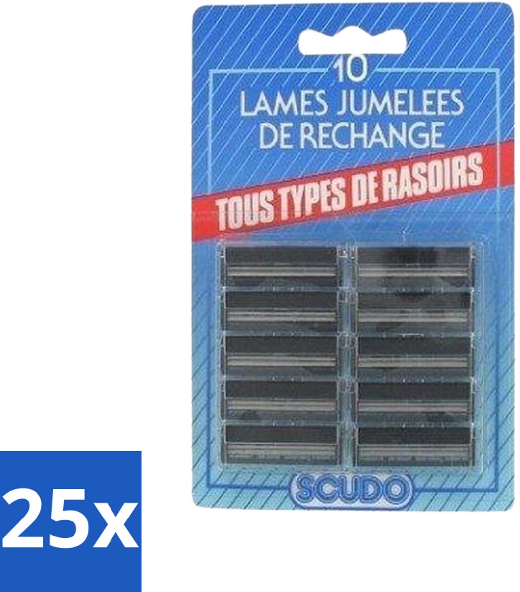 Scudo - Scheermesjes - 2 Scheerbladen - Vervangmesjes voor Gillette G2 & Contour - 10 Mesjes - Bulkverpakking - 25 stuks