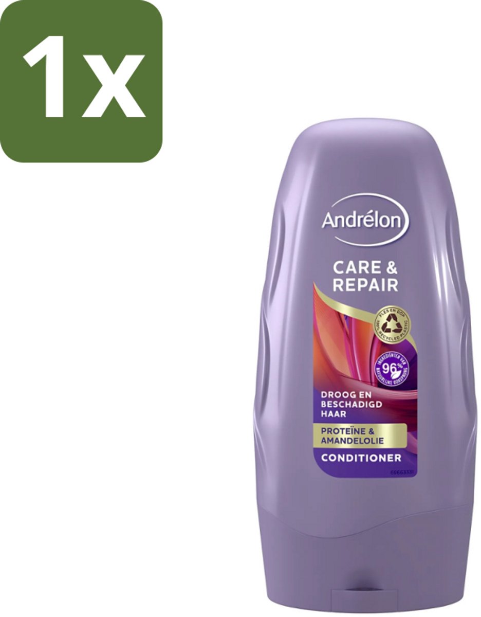 1 x Andrélon - Care & Repair - Conditioner - Voor Beschadigd Haar - 250 ml - Herstel Haar - Beschadigd Haar - Proteïne - Amandelolie - Droog Haar