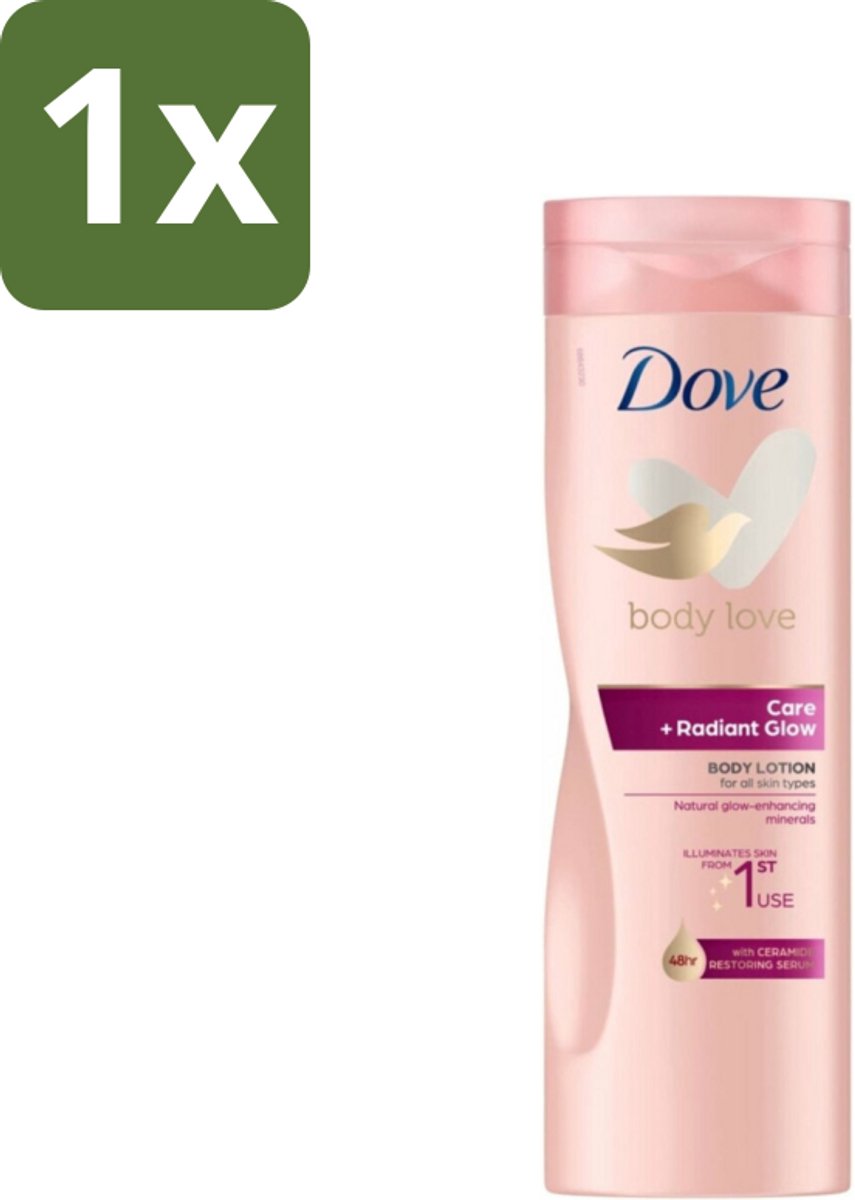 1 x Dove Bodylotion Care & Glow 400 ml - Bodylotion - Hydratatie - Stralende Huid - Ceramide - Glans