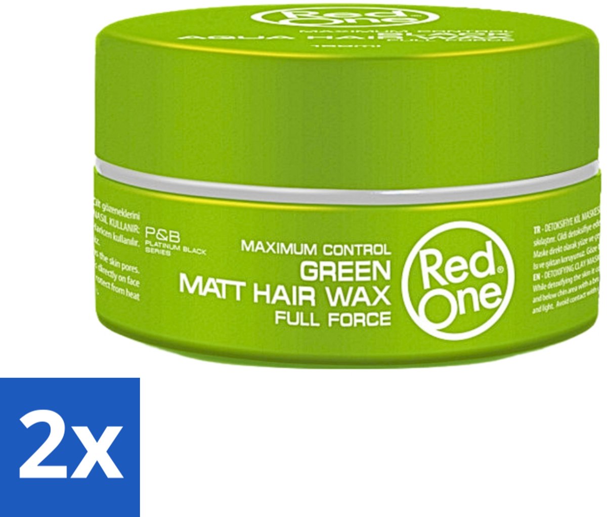 2 x Red One - Haarwax - Groen - Aqua Hair Gel Wax - Voor Stevige Styling & Verzorging - 150 ml - Haarwax - Haargel - Styling Wax - Haargel Wax - Hydraatende Haarwax