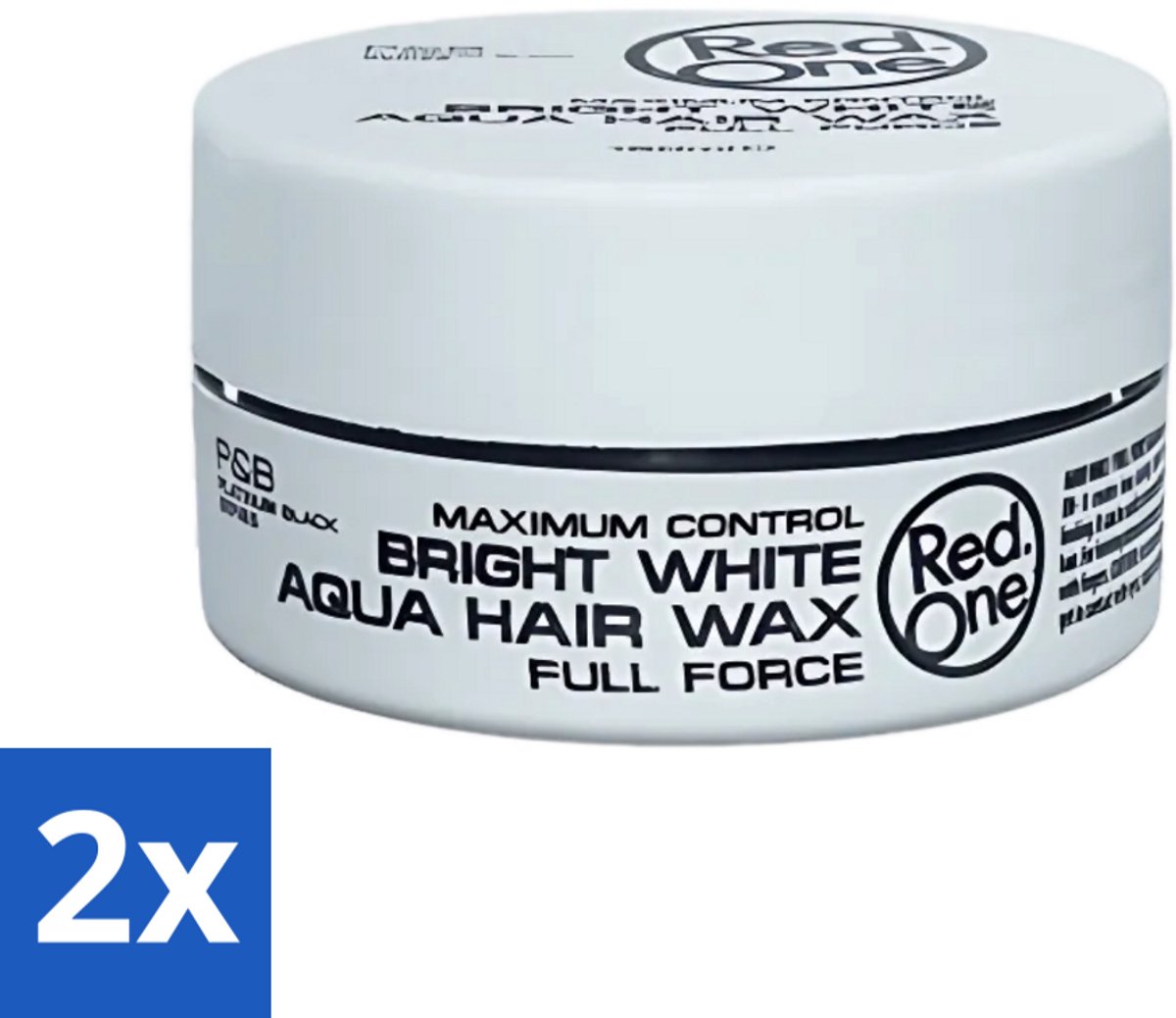 2 x Red One - Haarwax - Bright White - Maximum Control - Voor Extra Sterke Fixatie - 150 ml - Haarwax - Haartype - Fixatie - Hold - Styling