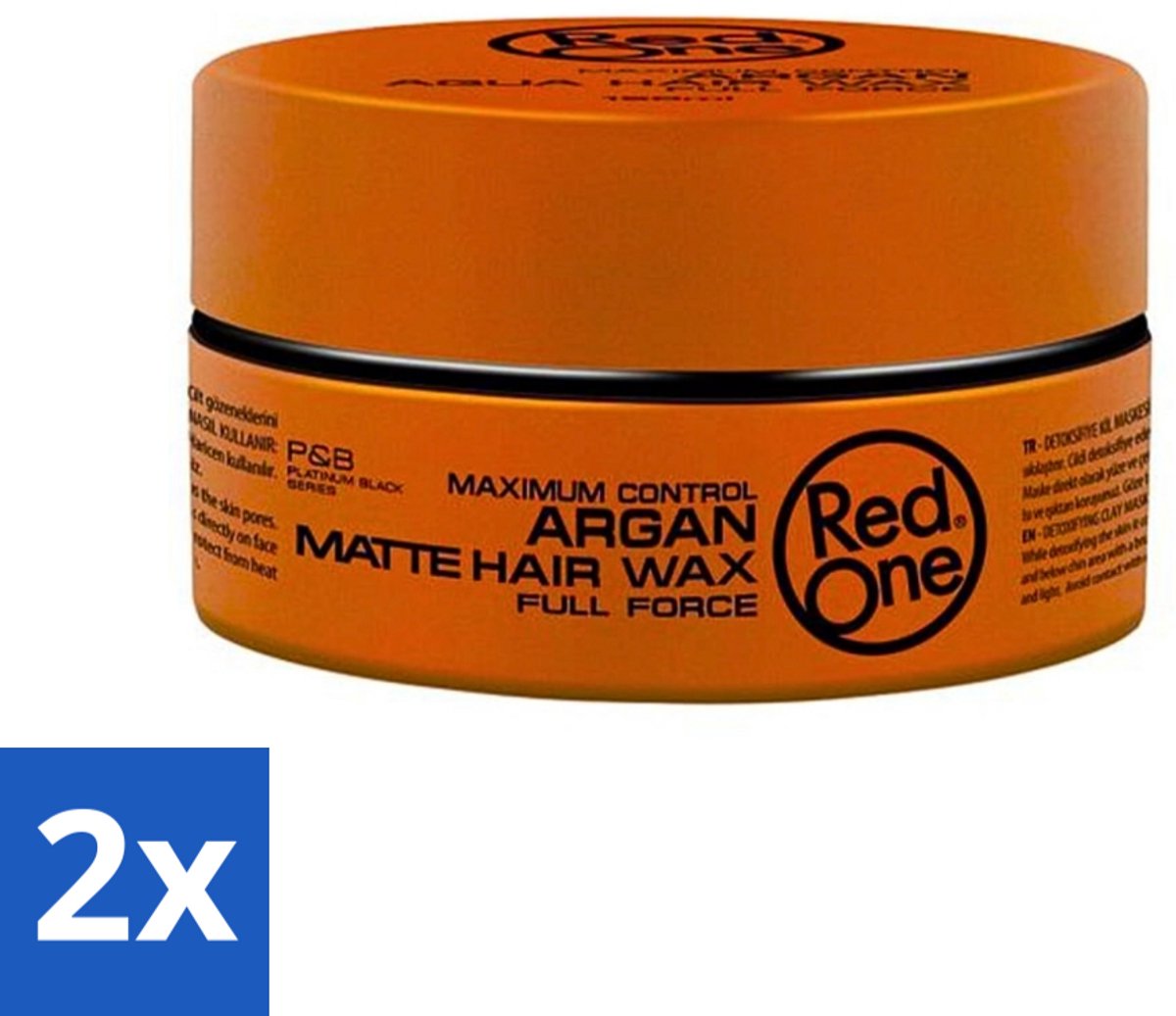 2 x Red One - Haarwax - Argan Matte - Verzorgende Styling - Voor Intensieve Verzorging & Matte Look - 150 ml - Haarwax - Arganolie - Matte Haar - Verzorgend Haar - Styling Haar