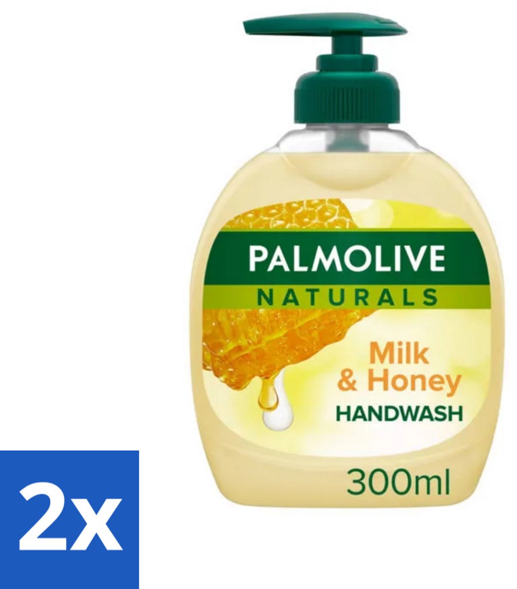 2 x Pamlolive Naturals - Handzeep - Melk & Honing - 300 ml - Handzeep Melk Honing - Natuurlijke Handzeep - Zeepvrije Handzeep - Handen Verzorgen - Handen Hydrateren
