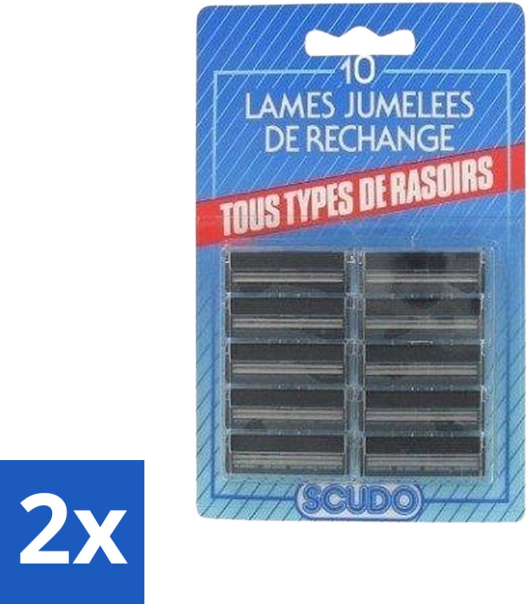 2 x Scudo - Scheermesjes - 2 Scheerbladen - Vervangmesjes voor Gillette G2 & Contour - 10 Mesjes - Scheermesjes - Scudo Mesjes - Alternatief Voor Gillette G2 - Alternatief Voor Gillette Contour - Gillette G2 Mesjes