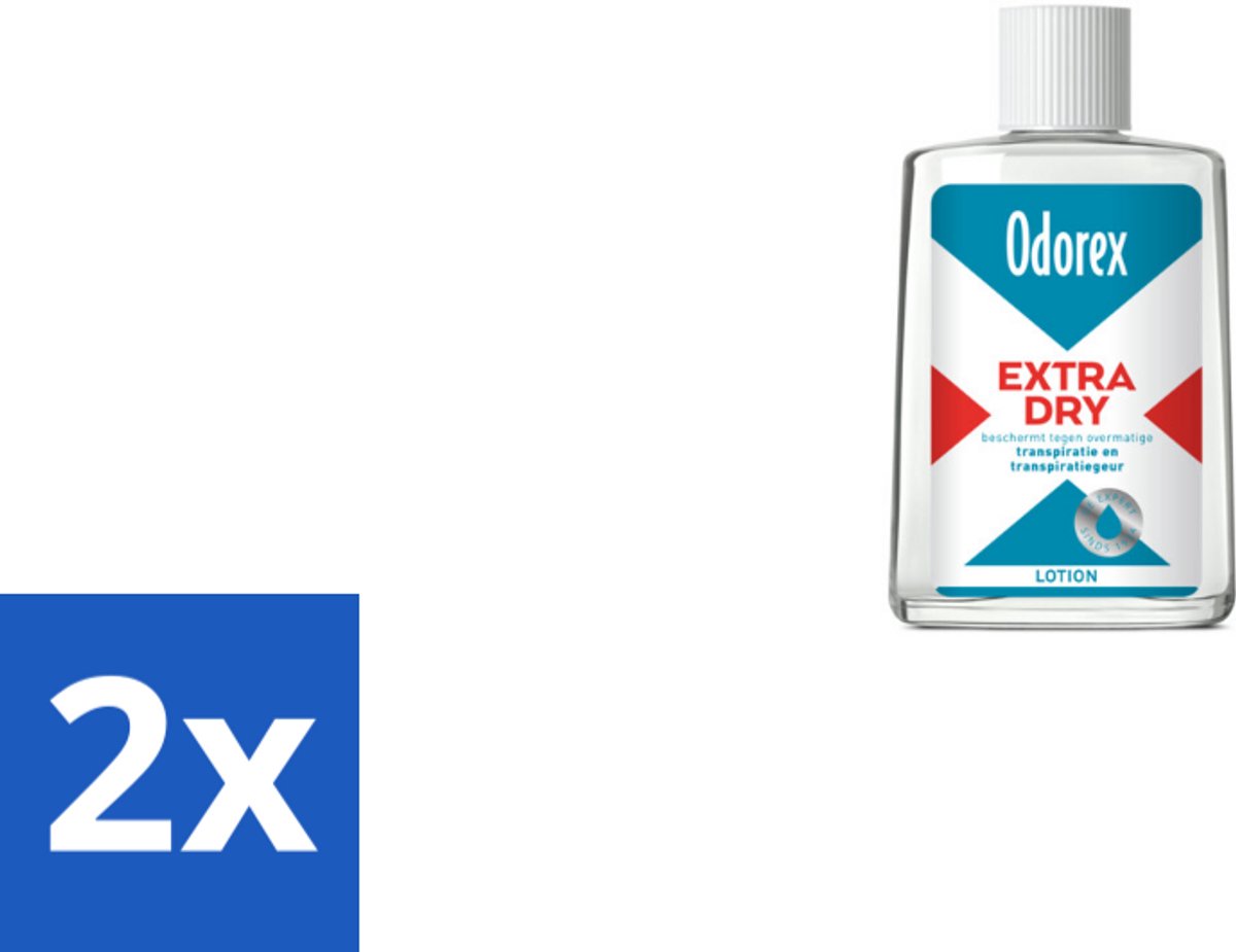 2 x Odorex Extra Dry Lotion 50 ml - Extra Dry - Overmatig Zweten - Zweetgeur - Deodorant - Vloeibare Lotion
