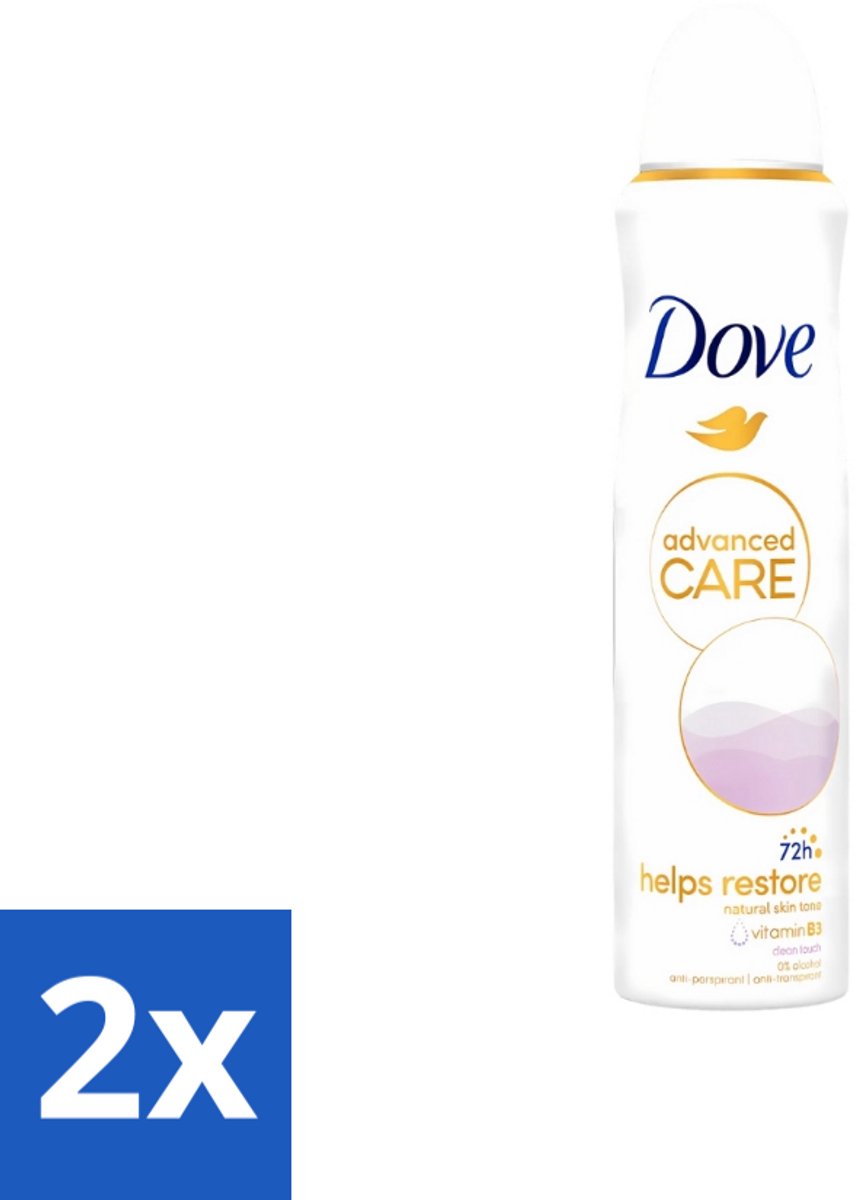 2 x Dove - Deodorant - Spray Clean Touch - Zachte geur en verzorging - 150 ml - Dove Deodorant Spray - Clean Touch - Anti-transpirant - Zweet En Geur Bescherming - 48 Uur Bescherming