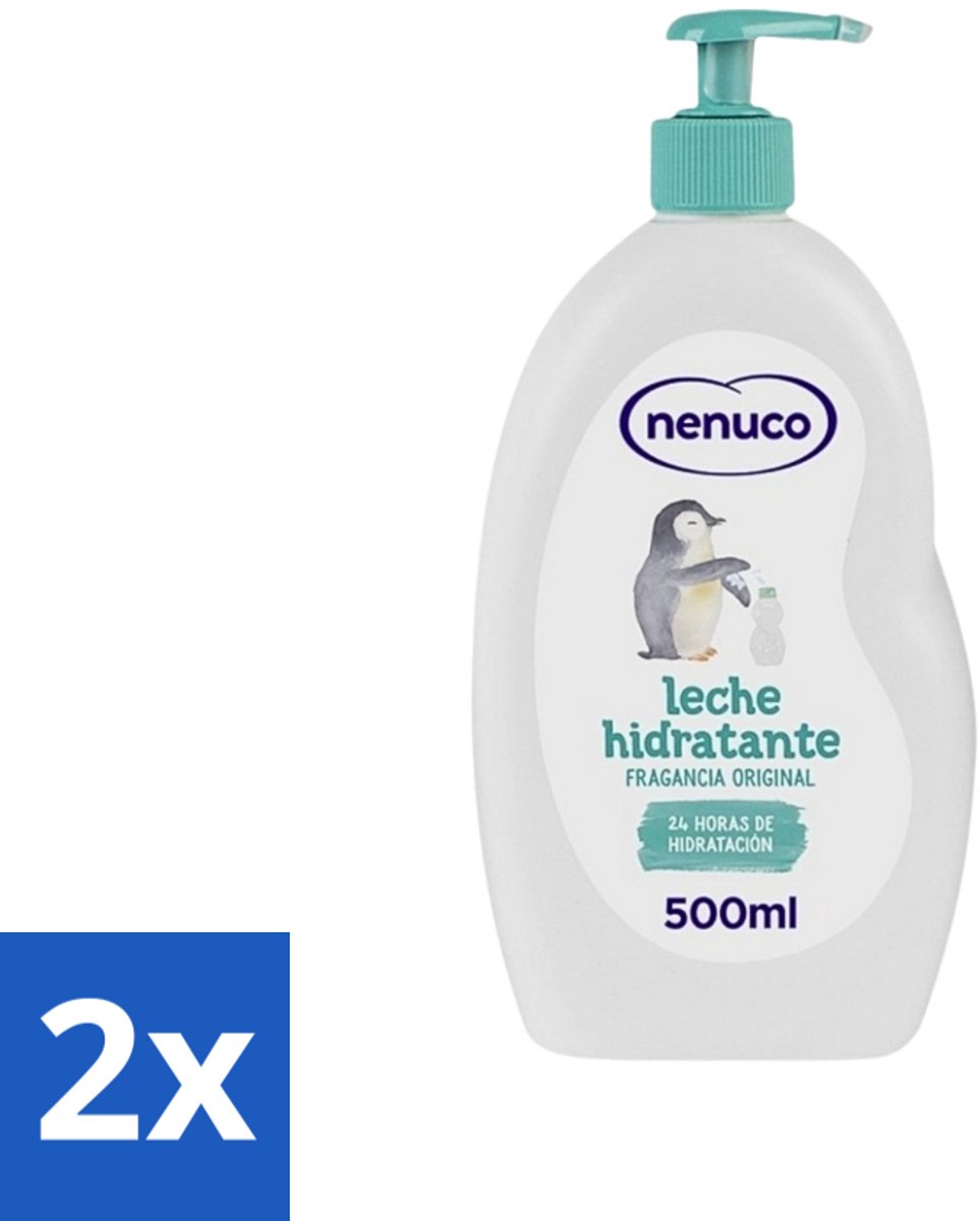 2 x Nenuco - Bodymilk - Verzorgende Bodylotion - Hydraterend - Met Pomp - 500 ml - Baby Bodymilk - Hydraterende Bodylotion - Babyhuid Verzorging - Shea Butter - Nenuco Bodymilk