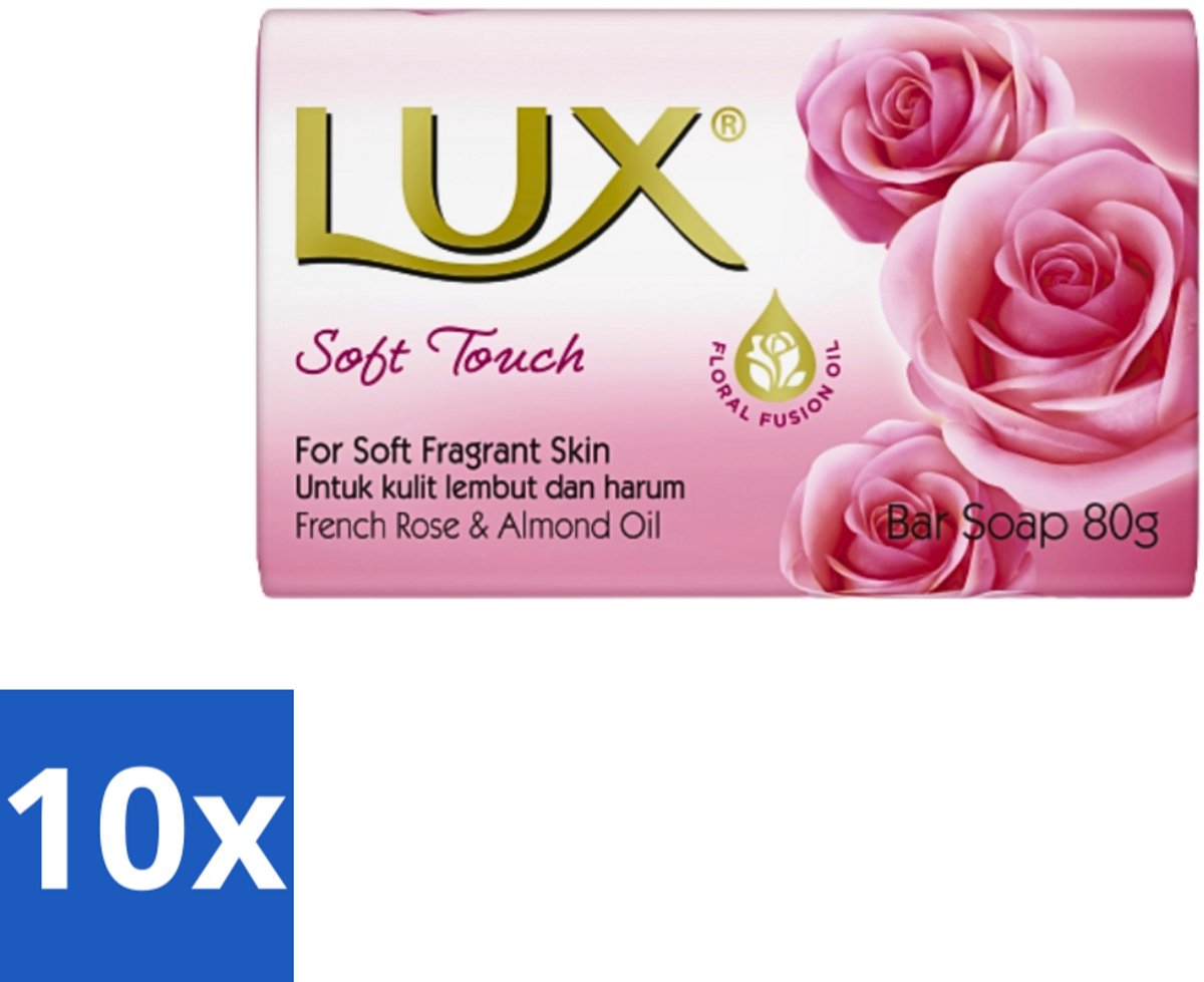 Lux - Zeep - Soft Touch - Hydraterend - Voor Geurige Huid - 80 g - Bulkverpakking - 10 stuks